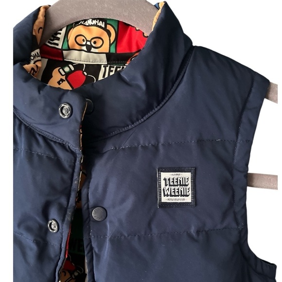 Teenie Weenie Reversible Puffer Vest Children 6-7 Years Old Blue Red Unisex - Picture 6 of 11